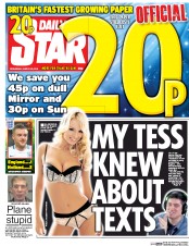 Daily Star (UK) Newspaper Front Page for 30 March 2016