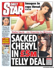 Daily Star (UK) Newspaper Front Page for 30 May 2011