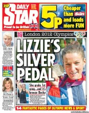 Daily Star Newspaper Front Page (UK) for 30 July 2012