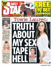 Daily Star Newspaper Front Page (UK) for 30 July 2014