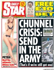 Daily Star Newspaper Front Page (UK) for 30 July 2015