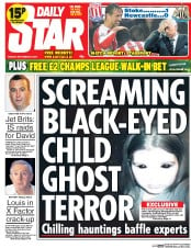 Daily Star Newspaper Front Page (UK) for 30 September 2014