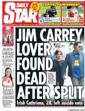 Daily Star (UK) Newspaper Front Page for 30 September 2015