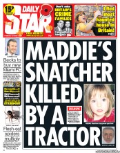 Daily Star Newspaper Front Page (UK) for 31 October 2013