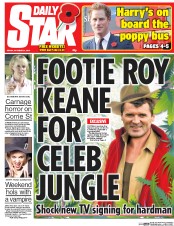 Daily Star Newspaper Front Page (UK) for 31 October 2014