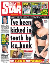 Daily Star (UK) Newspaper Front Page for 31 December 2012