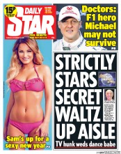 Daily Star Newspaper Front Page (UK) for 31 December 2013