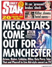 Daily Star (UK) Newspaper Front Page for 31 May 2017