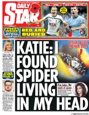 Daily Star (UK) Newspaper Front Page for 3 November 2014