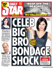 Daily Star (UK) Newspaper Front Page for 3 January 2014