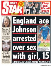 Daily Star Newspaper Front Page (UK) for 3 March 2015
