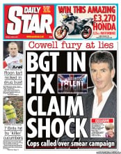 Daily Star Newspaper Front Page (UK) for 3 June 2011