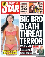 Daily Star Newspaper Front Page (UK) for 3 July 2013