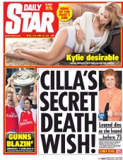 Daily Star (UK) Newspaper Front Page for 3 August 2015