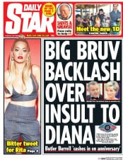 Daily Star (UK) Newspaper Front Page for 3 September 2015