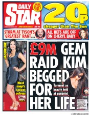 Daily Star (UK) Newspaper Front Page for 4 October 2016