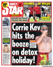 Daily Star Newspaper Front Page (UK) for 4 November 2013