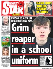Daily Star (UK) Newspaper Front Page for 4 November 2014
