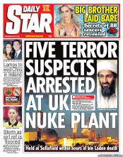 Daily Star (UK) Newspaper Front Page for 4 May 2011