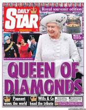Daily Star (UK) Newspaper Front Page for 4 June 2012