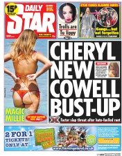 Daily Star Newspaper Front Page (UK) for 4 August 2014