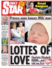 Daily Star Newspaper Front Page (UK) for 5 May 2015