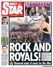 Daily Star (UK) Newspaper Front Page for 5 June 2012