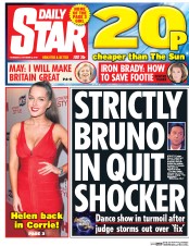 Daily Star (UK) Newspaper Front Page for 6 October 2016