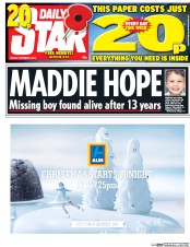 Daily Star (UK) Newspaper Front Page for 6 November 2015