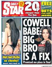 Daily Star (UK) Newspaper Front Page for 6 January 2017