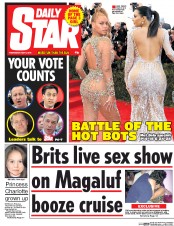 Daily Star Newspaper Front Page (UK) for 6 May 2015