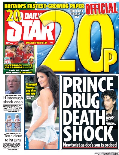 Daily Star Newspaper Front Page (UK) for 6 May 2016