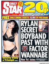 Daily Star (UK) Newspaper Front Page for 6 September 2016