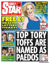 Daily Star Newspaper Front Page (UK) for 7 November 2012