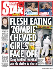 Daily Star (UK) Newspaper Front Page for 7 November 2014