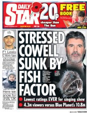 Daily Star (UK) Newspaper Front Page for 7 November 2017