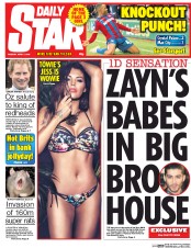 Daily Star (UK) Newspaper Front Page for 7 April 2015