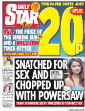 Daily Star (UK) Newspaper Front Page for 8 October 2015