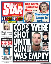 Daily Star (UK) Newspaper Front Page for 8 February 2013