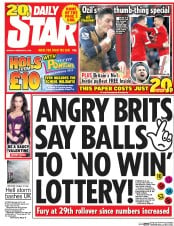 Daily Star (UK) Newspaper Front Page for 8 February 2016