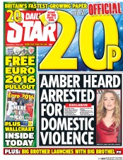 Daily Star (UK) Newspaper Front Page for 8 June 2016
