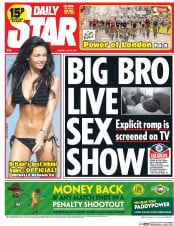 Daily Star Newspaper Front Page (UK) for 8 July 2014