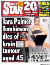 Daily Star (UK) Newspaper Front Page for 9 February 2017