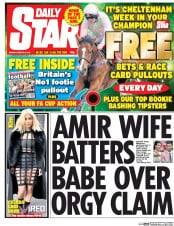 Daily Star Newspaper Front Page (UK) for 9 March 2015
