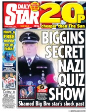 Daily Star (UK) Newspaper Front Page for 9 August 2016