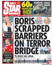 Daily Star Sunday (UK) Newspaper Front Page for 11 June 2017