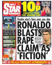 Daily Star Sunday (UK) Newspaper Front Page for 16 April 2017