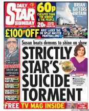 Daily Star Sunday (UK) Newspaper Front Page for 22 October 2017