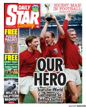 Daily Star Sunday front page for 22 October 2023