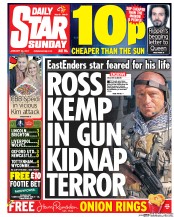 Daily Star Sunday (UK) Newspaper Front Page for 29 January 2017
